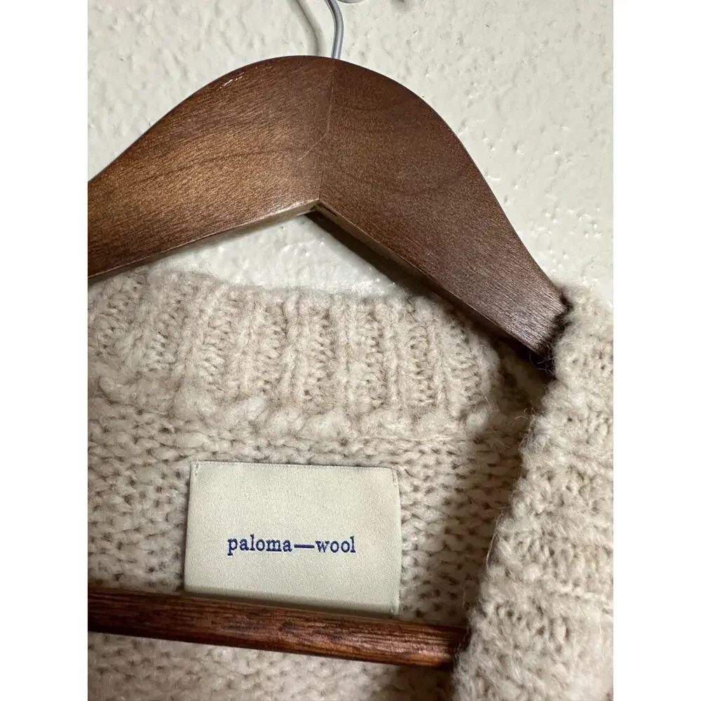 Paloma Wool Grandslam Knit Sweater in Ecru Womans XXL Alpaca Wool Blue Stripe